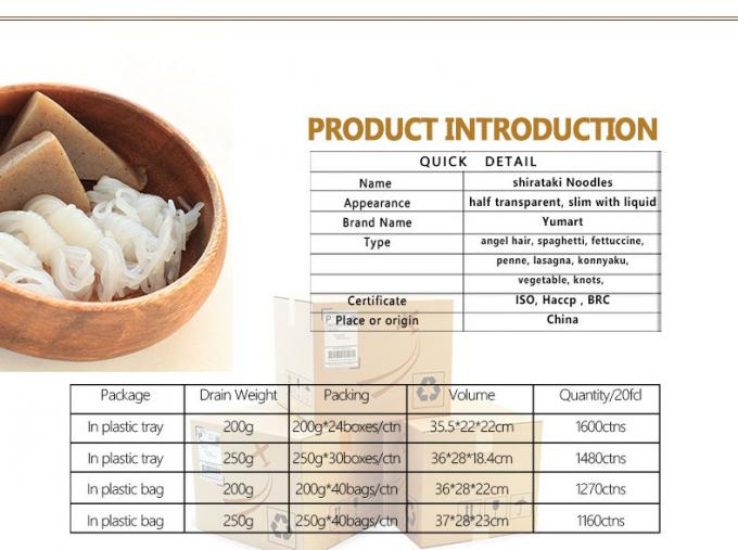 Nouilles konjac de calorie zéro et de shitataki organique à faible teneur en matière grasse