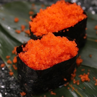 Capelan surgelé d'oeufs de poissons volants de sushi d'oeufs de poissons de capelan de Masago Tobiko