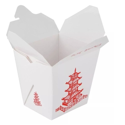 Boîte de papier dure à emporter Tray Kraft Food Noodle Box de rectangle jetable