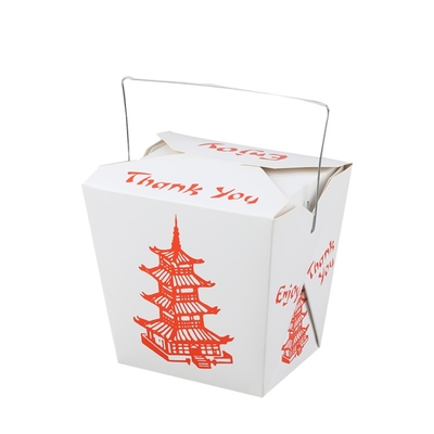 Boîte de papier dure à emporter Tray Kraft Food Noodle Box de rectangle jetable