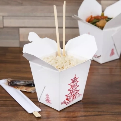 Boîte de papier dure à emporter Tray Kraft Food Noodle Box de rectangle jetable