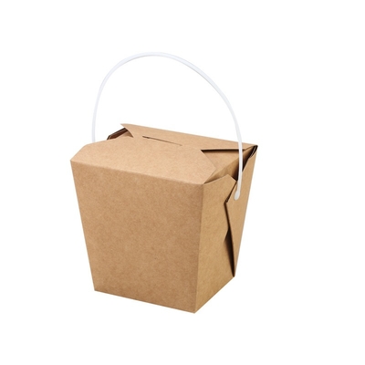 Boîte de papier dure à emporter Tray Kraft Food Noodle Box de rectangle jetable