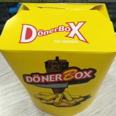 Boîte de papier dure à emporter Tray Kraft Food Noodle Box de rectangle jetable