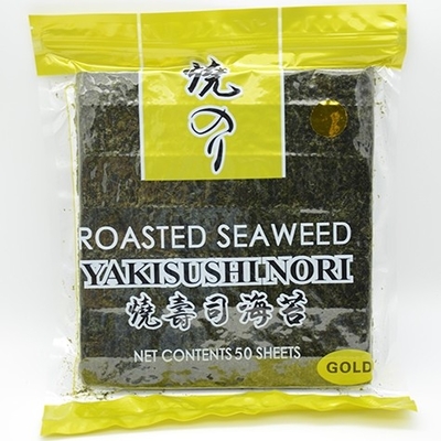 Yaki rôti d'or Nori Seaweed Crispy 50 Nori Algae Sheets