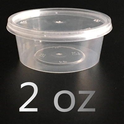tasse jetable de sauce à plastique de vaisselle de conteneur de nourriture de 50ml 2oz avec des couvercles