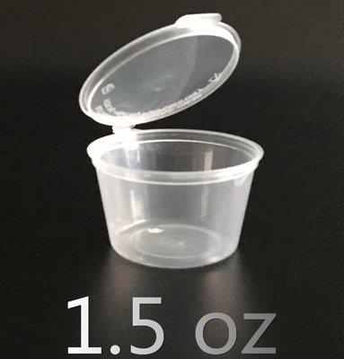 tasse jetable de sauce à plastique de vaisselle de conteneur de nourriture de 50ml 2oz avec des couvercles