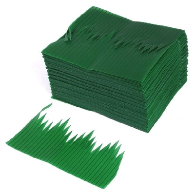 décoration servante d'outils de nourriture verte de feuille de 7.5cm feuille en plastique de sushi