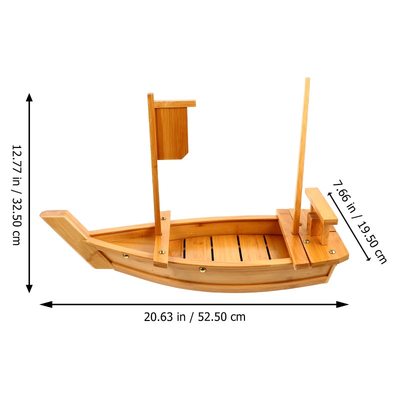 La portion en bambou de nourriture de sashimi japonais usine le bateau de sushi de 200cm