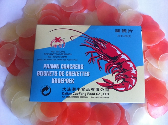 les biscuits chinois de la crevette rose 200g ont coloré la puce de crevette rose colorée par casse-croûte blanc rouge