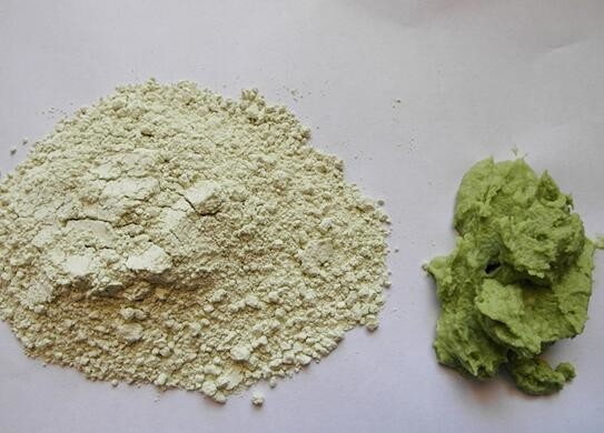 Le raifort pur de wasabi saupoudrent la poudre japonaise commode épicée de moutarde
